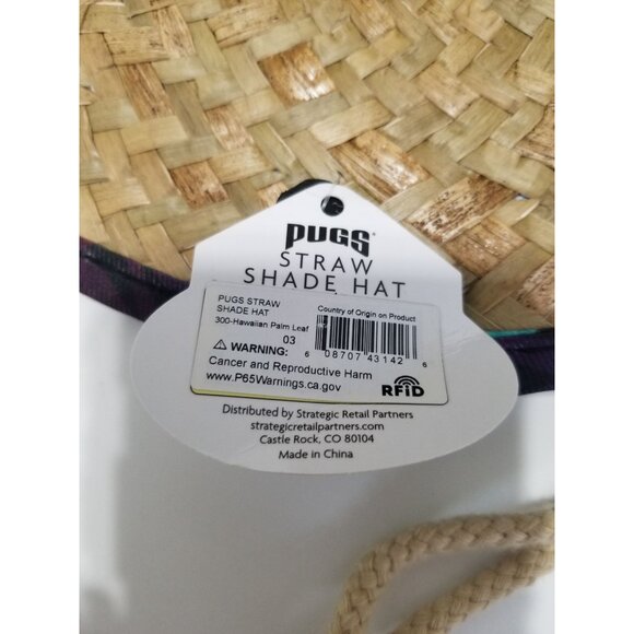 PUGS Straw Shade Hat In Hawaiian Palm Leaf - Size One Size - Picture 7 of 8